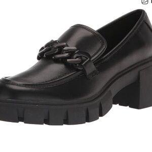 LIKE NEW Madden Girl Black Chain Detail Loafers